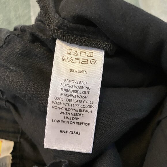 C&C California Linen Pants Womens S Black Straight Leg Minimalist Neutral - Picture 7 of 9